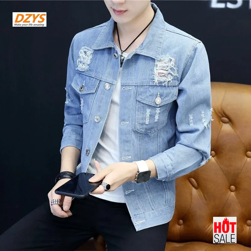 Мужская джинсовая куртка Новинка лета-осени 2019 красивая трендовая одежда