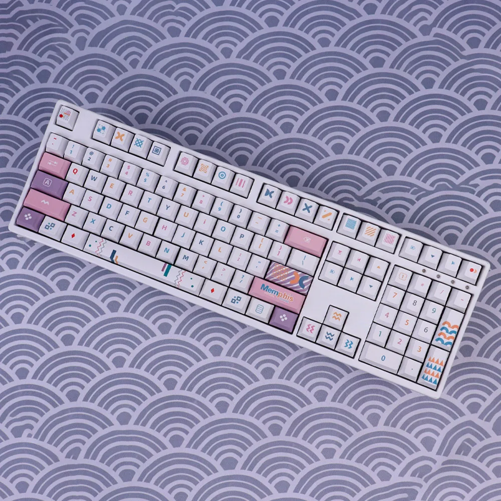 

PBT Keycap 125 Keys CHERRY Profile DYE-SUB Personalized MEMPHIS Keycaps For Mechanical Keyboard 61 64 84 108 Layout