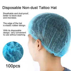 100 шт. Одноразовые женские мужские татуировки для бровей Анти-пыль Стерильная шапочка плиссированные эластичные сетчатые формы нетканые шапки для ванны товары для макияжа