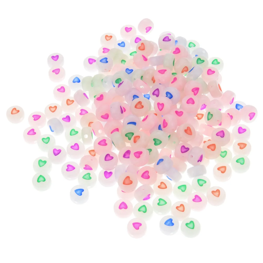 

Wholesale 7*4mm White Acrylic Gold Heart Beads Round Flat Loose Spacer Beads For Diy Jewelry Making Bracelet Necklace Supplies