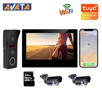 tuya wifi touch screen video door phone video intercom system with 1080p doorbell and camera ip65 mobile detection night vision