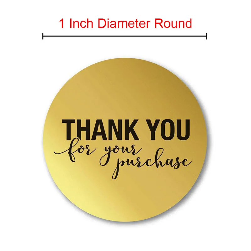 Настенные наклейки круглые Спасибо этикетки для печати рулон Золотой Бумага 1
