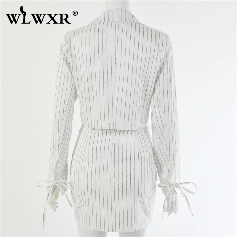 WLWXR женский офисный костюм в полоску комплект из 2 предметов белый бандажный