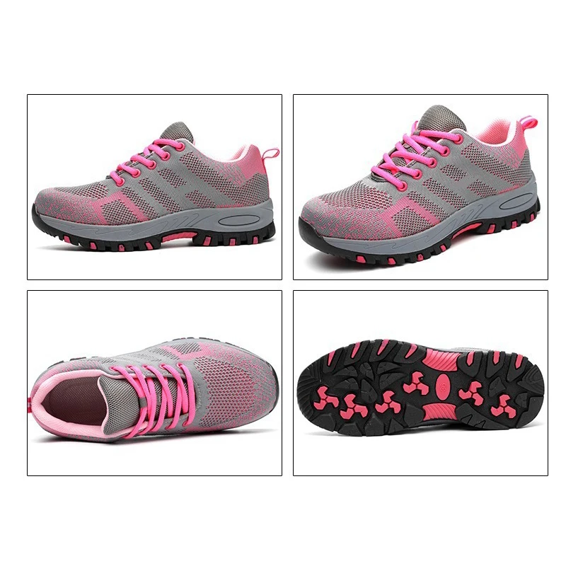 2019 Женские рабочие ботинки со стальным носком из сетчатого материала легкая