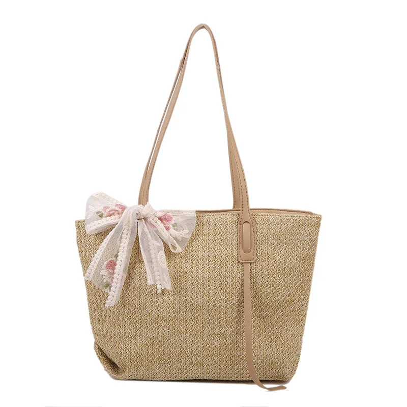 

Straw Shopping Tote Bags for Women 2021 New Casual Street Style Large Capacity Solid Color Handbags Vintage 90s Bolsa Feminina