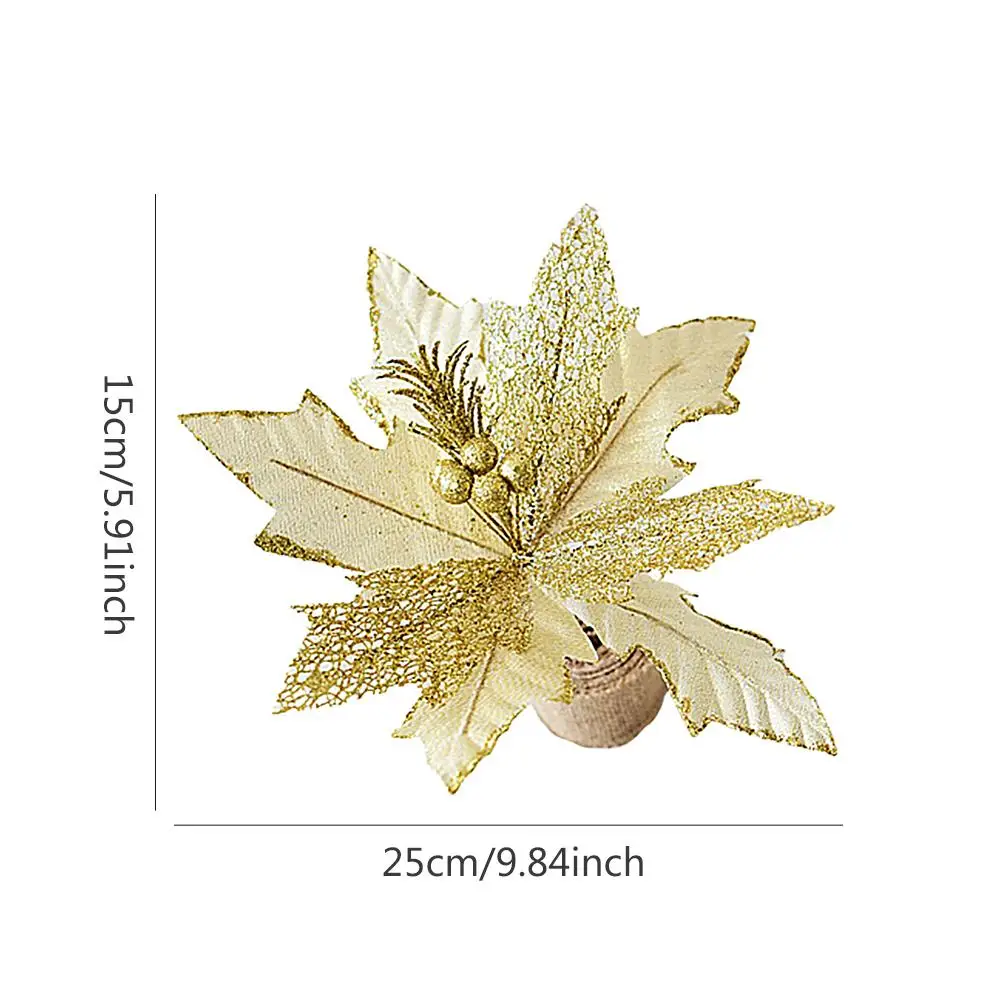 25x15 см Poinsettia искусственный цветок Рождественская елка украшения новый год DIY