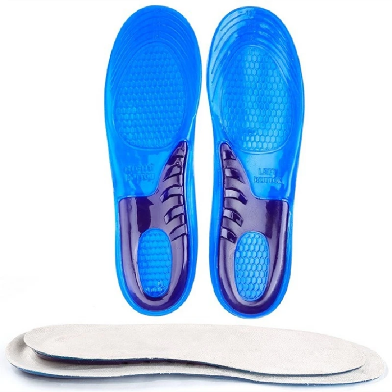 

Cresfimix Male Fashion High Quality Anti Skid Silicon Blue Shoes Insoles for Running Men Classic Black Comfort Jelly Insoles E07