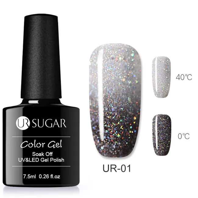 Rainbow thermal1 Ur Sugar 7,5 мл Радужный голографический Гель-лак для ногтей неоновый мерцающий сияющий блеск замачиваемый УФ-светодиодный лак - Цвет: Rainbow thermal1