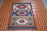 jute wool rug decorative rug double sided rug 3x5 feet handmade jute wool kilim rug home natural decoration