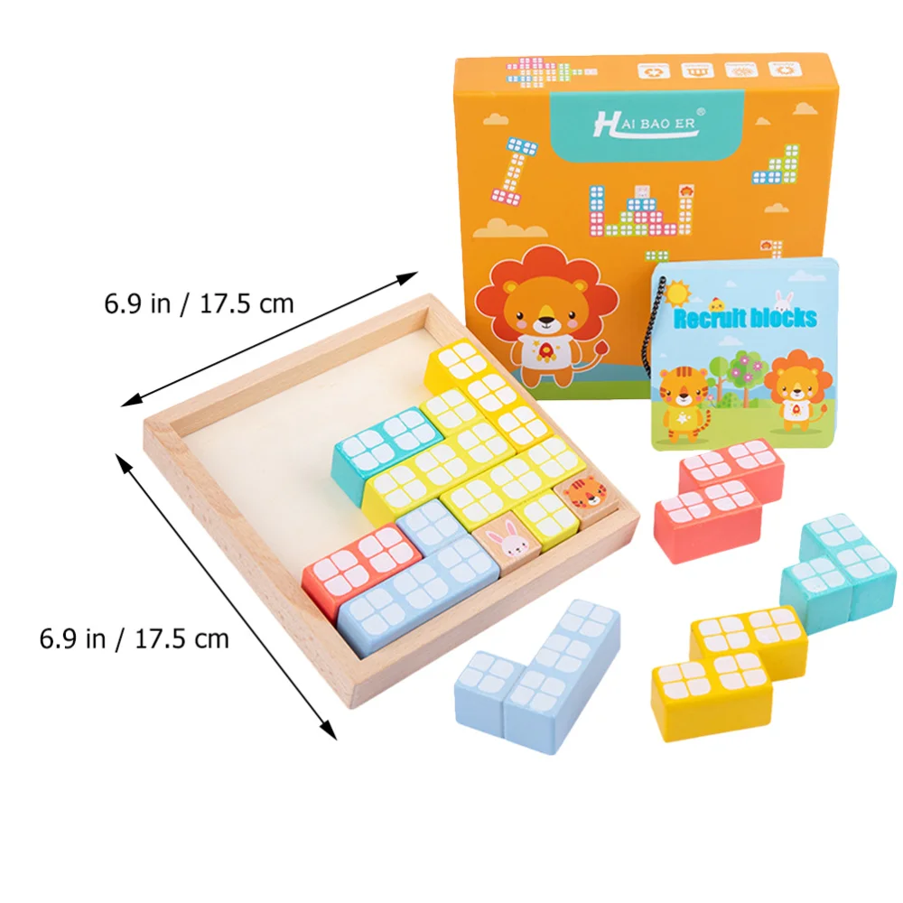 

1 Set Kids Wooden Animal Building Block Premium Educational Plaything