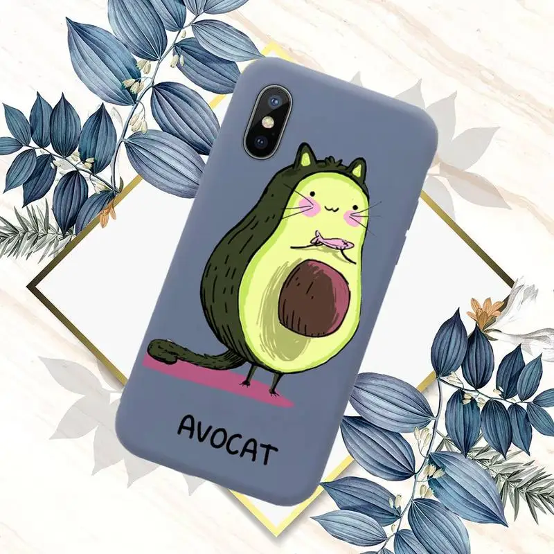 

cute cartoon Avocado mobile funny Phone Case Candy Color for iPhone 6 7 8 11 12 s mini pro X XS XR MAX Plus