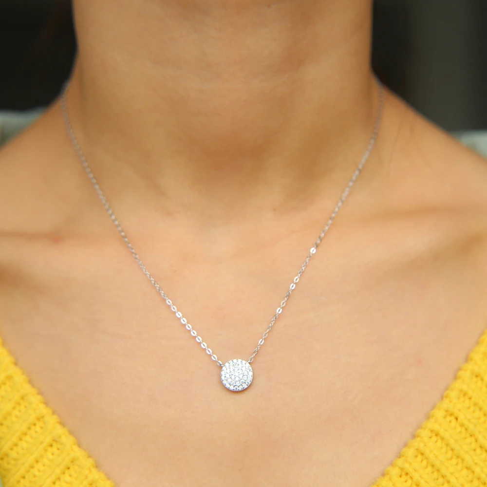 Женское ожерелье из серебра 925 пробы с фианитом | Украшения и аксессуары