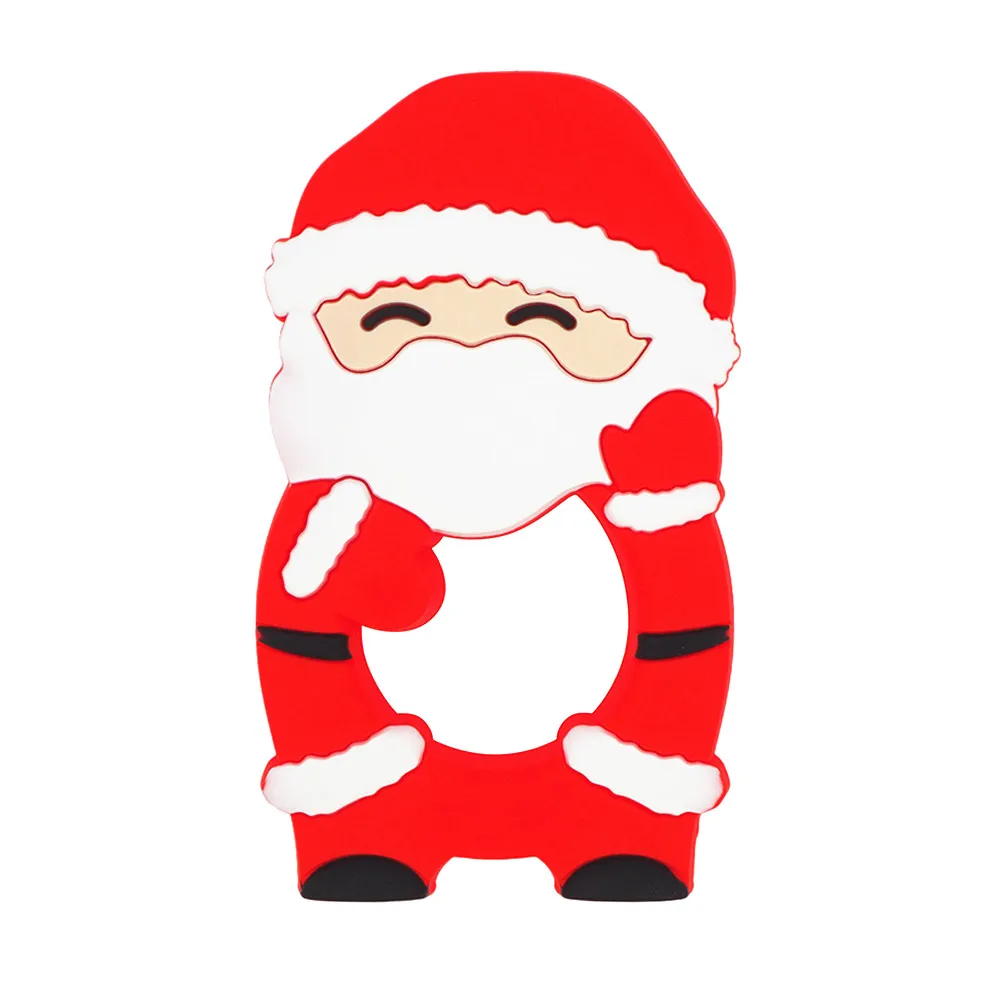 Chenkai-mordedor de silicona para beb&eacute;, regalo de dentici&oacute;n de Navidad, c&oacute;moda, Pap&aacute; Noel, &aacute;rbol, estrella, nieve, Hombre, 10 Uds.-2