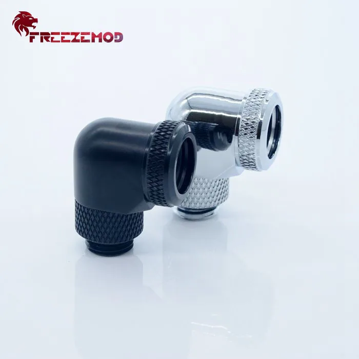 Латунная резьба FREEZEMOD 90 градусов 360 Поворотный фитинг 14 мм жесткая трубка G1/4