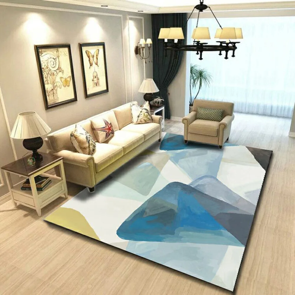 

Geometric Anti-slip Carpet Indoor Printed Decoration Area Rugs Living Room Bedroom Bedside Bay Window Sofa Floor Decor Mat