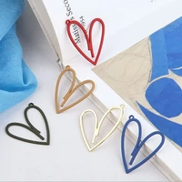 35mm zinc alloy spray paint flat hollow heart charms pendant 10pcslot for diy jewelry making finding accessories