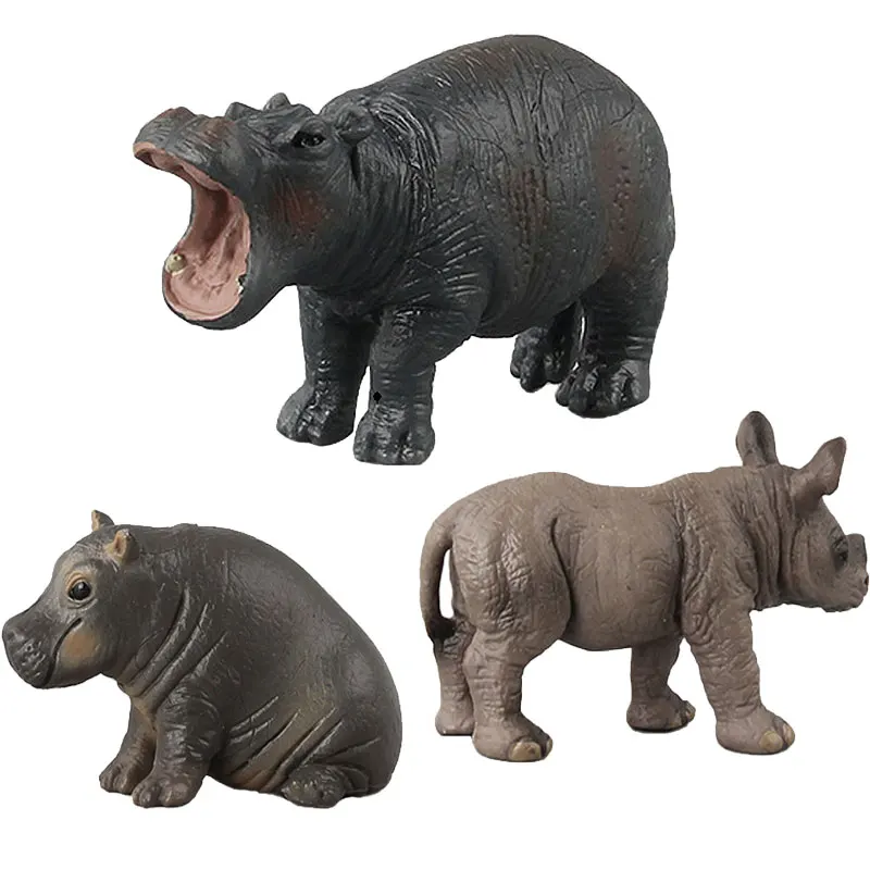 

Wild Life Animal Pvc Model Toy Small Size Hippos Cute Simulation Action Figures Figurines for Kids Educational Toys Gift