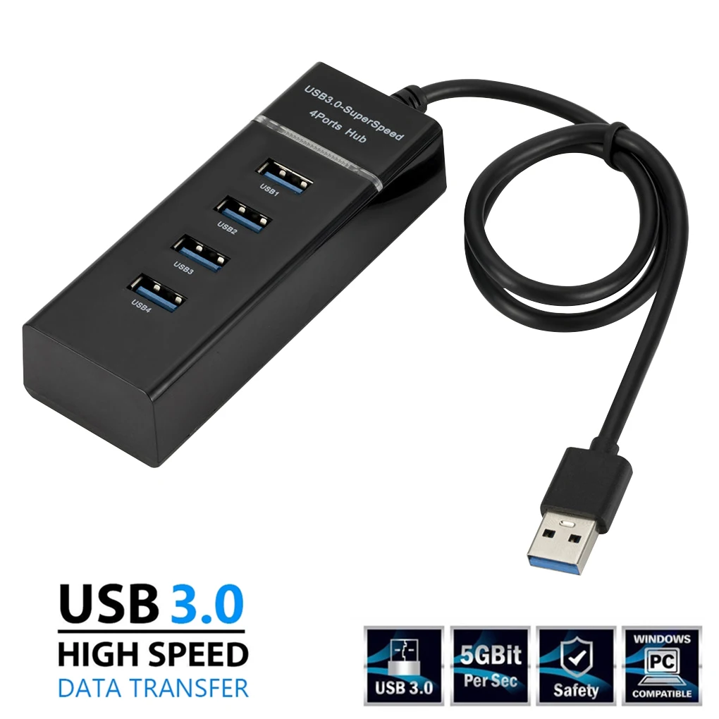 

4-port USB 3.0 HUB Splitter High Speed HUB High-Speed Multi Expansion For Desktop PC Laptop Adapter USB 3.0 1 to 4 HUB