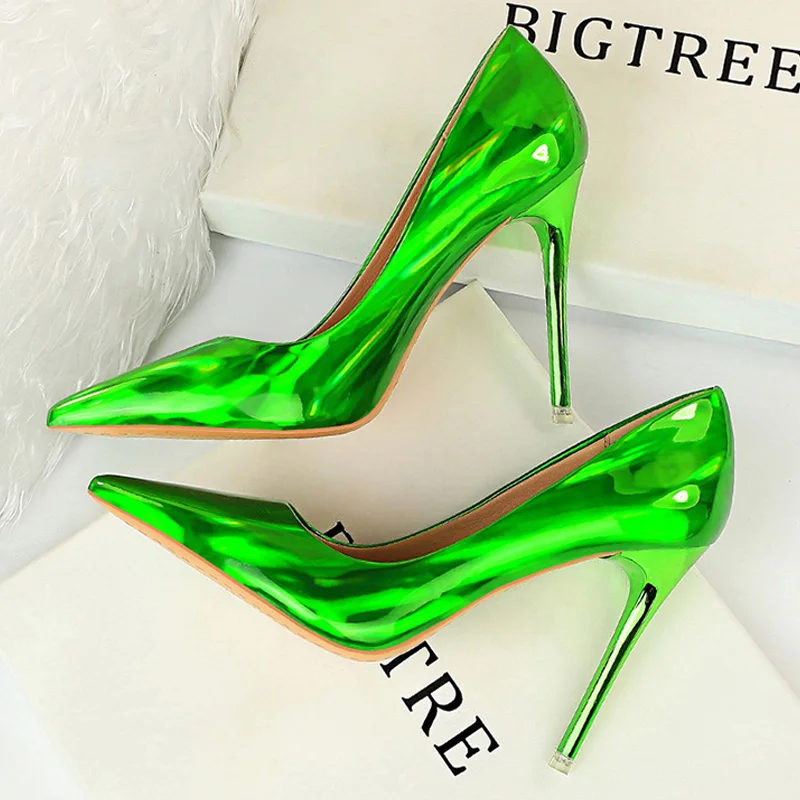 Туфли Bigtree женские из лакированной кожи Высокий Каблук 10 5 см туфли лодочки