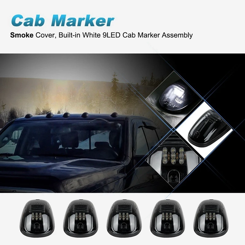 

For Ram 1500 2500 3500 45005X Smoked Lens Led Roof Lamp Rooftop Driving Light