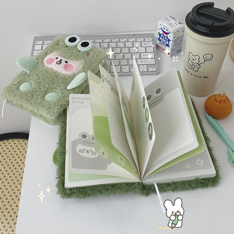 

Kawaii Plush Toys Cover Notebook Cute Super Cute Animals Hand Book Creative Student Diary Portable Notepad Travel Journal