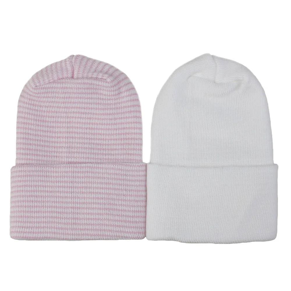 Newborn hospital hat Warm Soft Cotton beanie Thicken Hat for newborn baby girls boys Infant Striped cap Casual Beanie 0-3M H233S | Детская