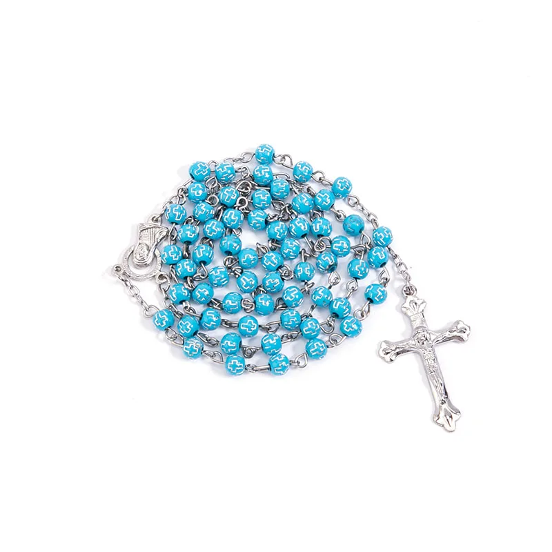 Ожерелье из Розария 6 мм пластиковая Роза круглое жемчужное ожерелье Розарий