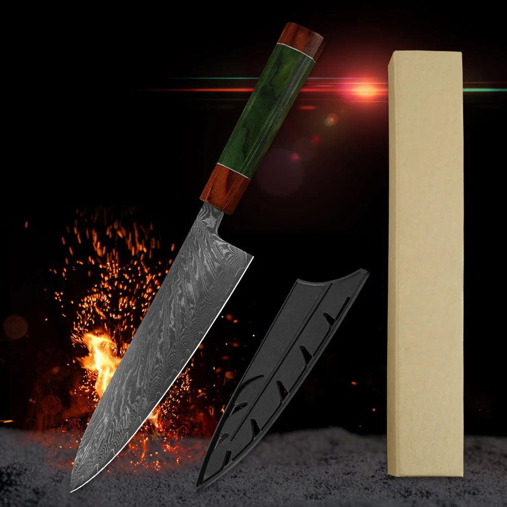 Нож шеф-повара из дамасской стали VG10 67 слоев японские кухонные ножи острый