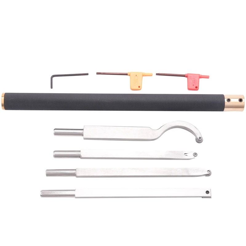 

Tipped Wood Turning Tools Set Lathe Rougher Finisher Detailer Swan Neck Hollowing Tools and Interchangeable Aluminum Alloy Grip