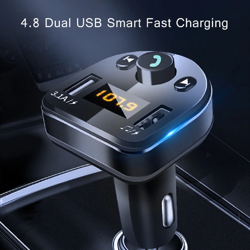 Автомобильный плеер FM трансмиттер Bluetooth автомобильное зарядное устройство ЖК