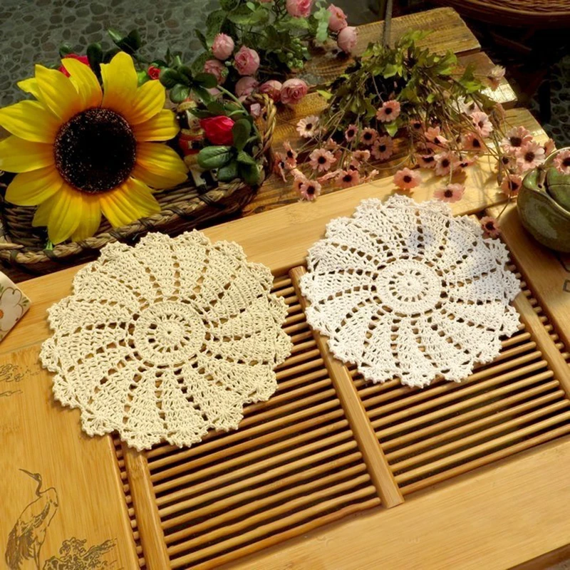 

Decorative props handmade lace crocheted decorative tableclothsround table covers MATS mantelpieces vintage coasters photo props