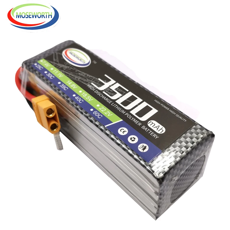 MOSEWORTH RC LiPo Батарея 6S 22 2 V 3500 мА/ч 40C взрыв 80C для РУ самолет квадротор бака