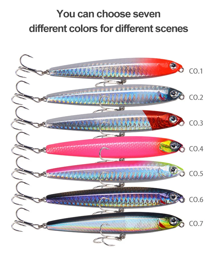 

1PCS Laser Pencil Sinking Fishing Lure Weights 10-24g Bass Fishing Tackle Fishing Accessories Saltwater Lures Fish Bait Trolling
