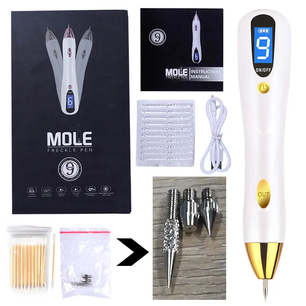 Лазерная ручка для удаления молей, инструмент для удаления бородавок, жидкокристаллический инструмент для ухода за кожей, кукуруза, веснушки, тег Nevus, темный возраст, развертка, пятнистая татуировка, электрическая машина - Цвет: Pro White
