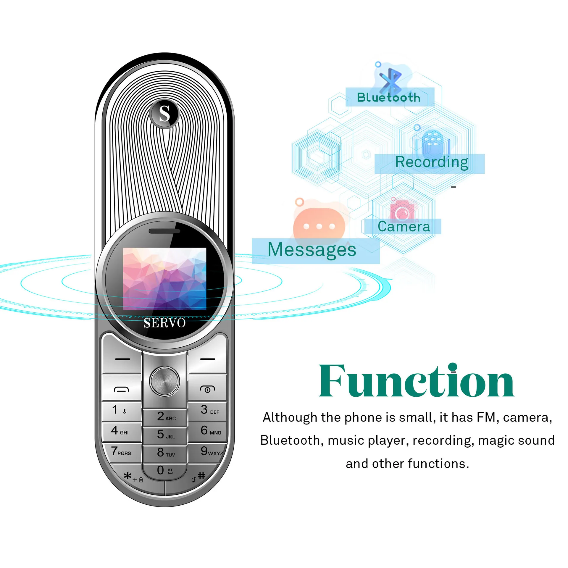 Мини-телефон с сервоприводом AURA вращающийся на 360 градусов две Sim-карты Bluetooth
