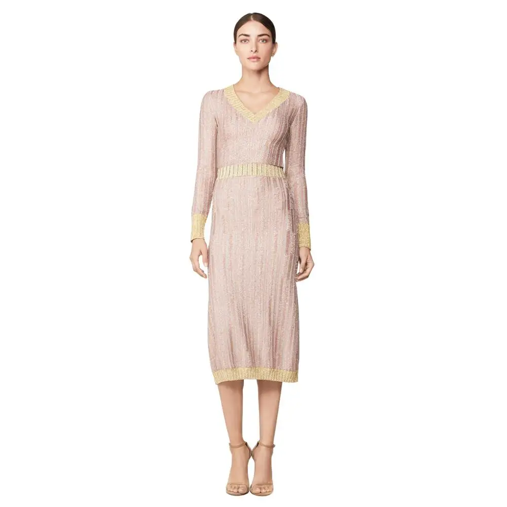 

2020 New Women Elegant two-piece V-Neck long sleeve Vestido Celebrity Evening Party Bodycon Bandage Dresses