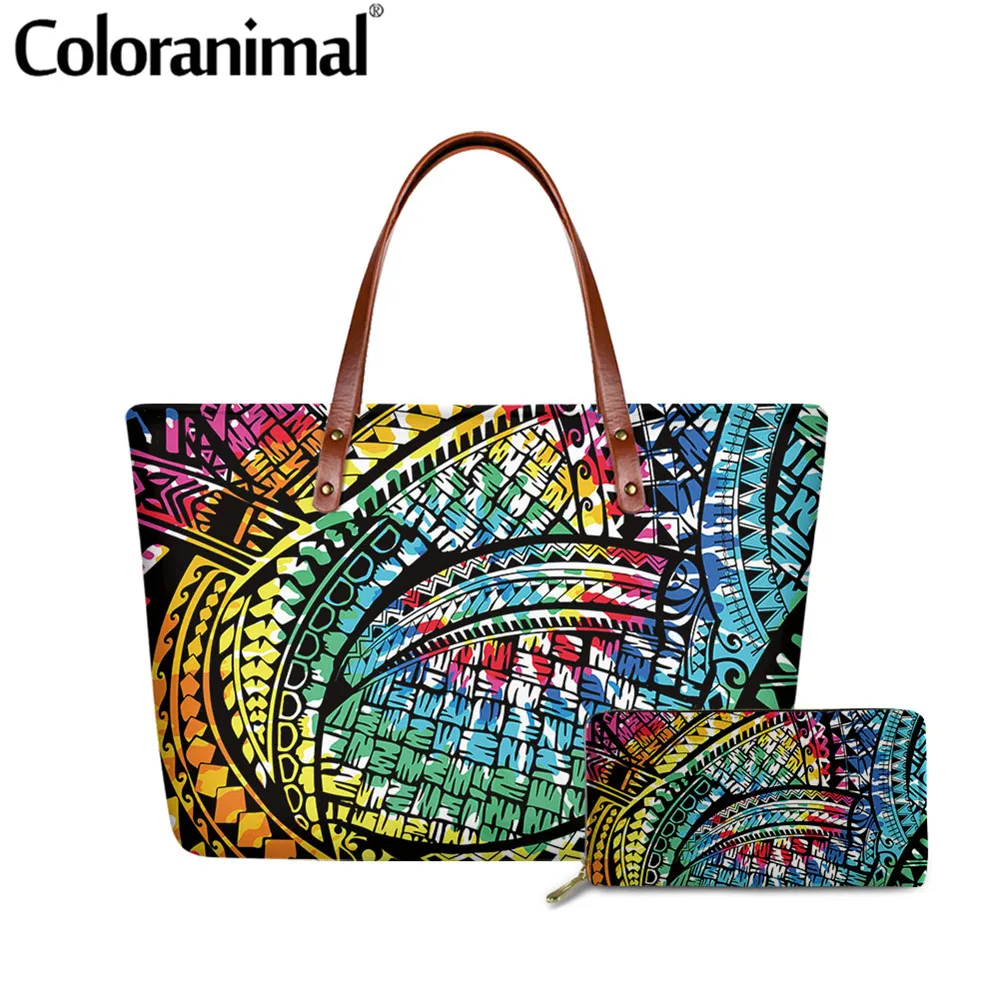 Coloranimal Новый стиль Для женщин Племенной градиент полинезийская печатных сумка
