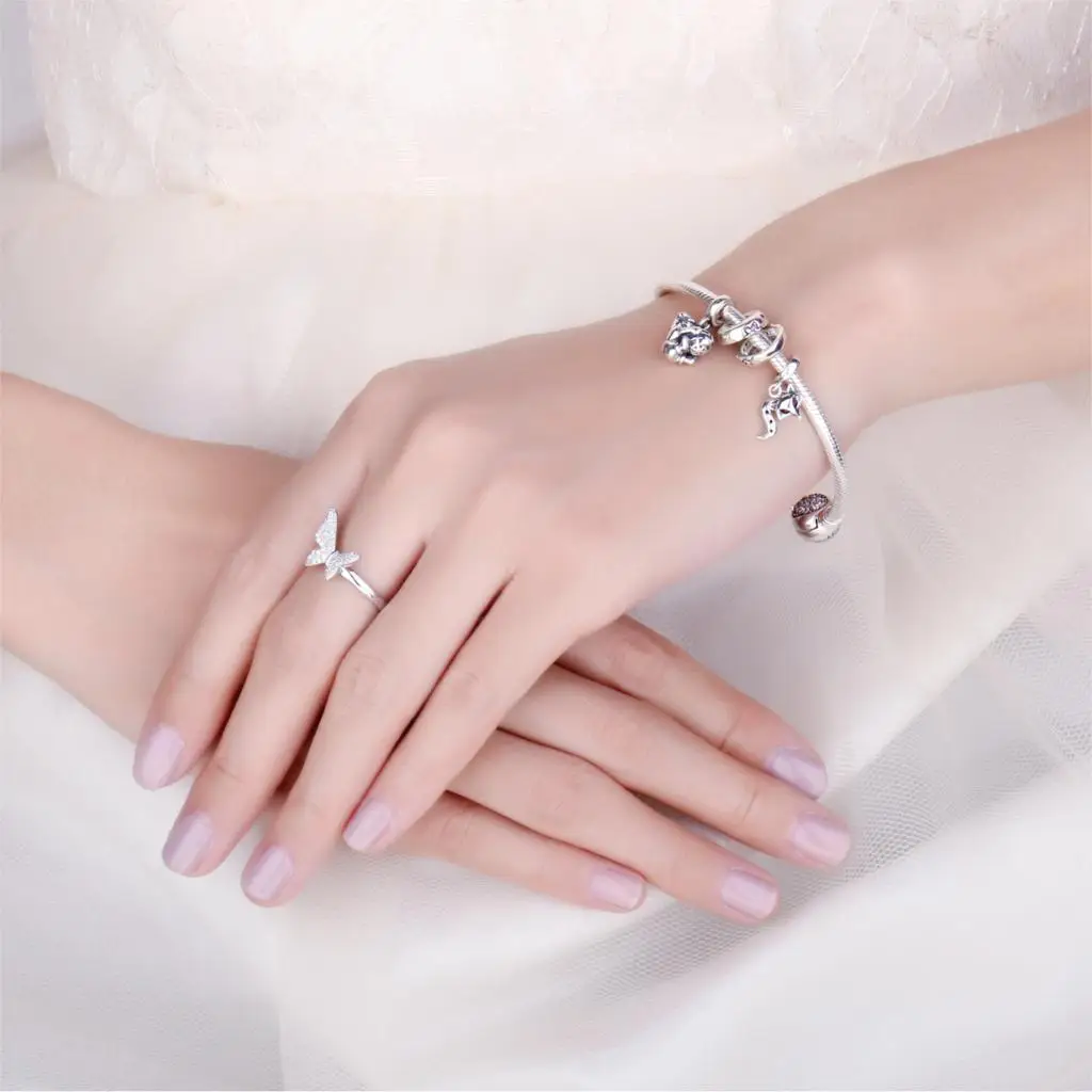 JewelryPalace 925 пробы серебро Смарт животного длинный хвост лисы кубического циркония