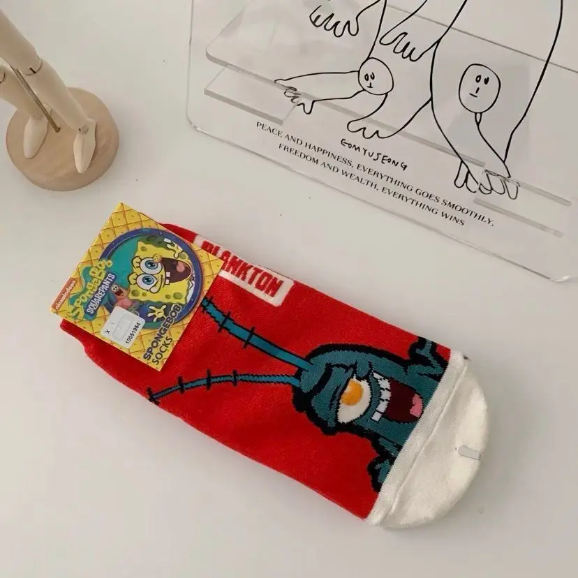 

Cute cartoon sponge octopus starfish boat socks breathable shallow top socks