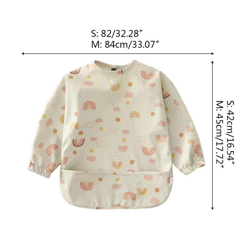 

Baby Kids Toddler Long Sleeve Scarf Waterproof Art Smock Feeding Drooling Bib Apron Pocket Infant Boys Girls Burp Cloth