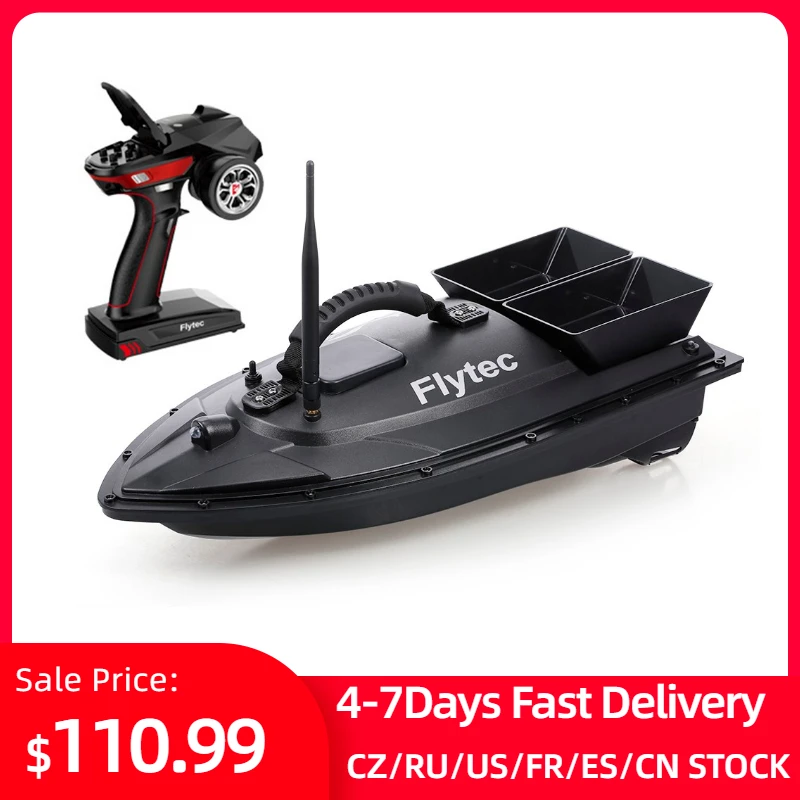 

Flytec V500 RC Fishing Bait Boat 5.4 km/H High-Speed RC Boat Fish Finder 1.5kg Loading 500M Remote Control Double Motor RC Boat