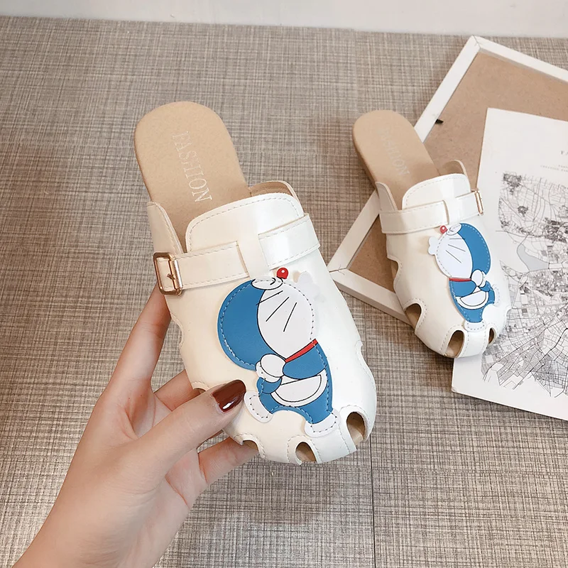 

Women Summer Slippers Mules Flat Heel Slip On Cute Girl Slides Beach Slippers Outdoor Cartoon Slippers Students Shoes Summer