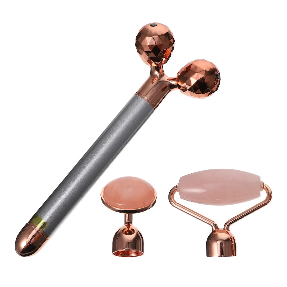 

1 Set 3-in-1 Jade Roller Electric Facial Massager Face Roller Massaging Tools