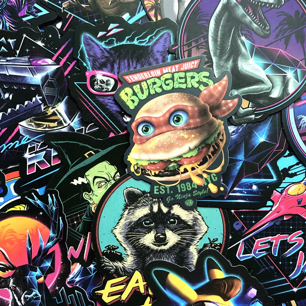 100 шт черный граффити электронный наклейки в стиле панк для Чемодан ноутбука