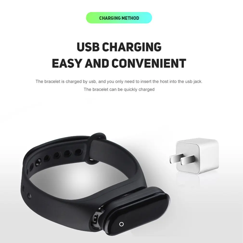 M4 смарт браслет 4 фитнес трекер часы спортивный пульсометр кровяное давление