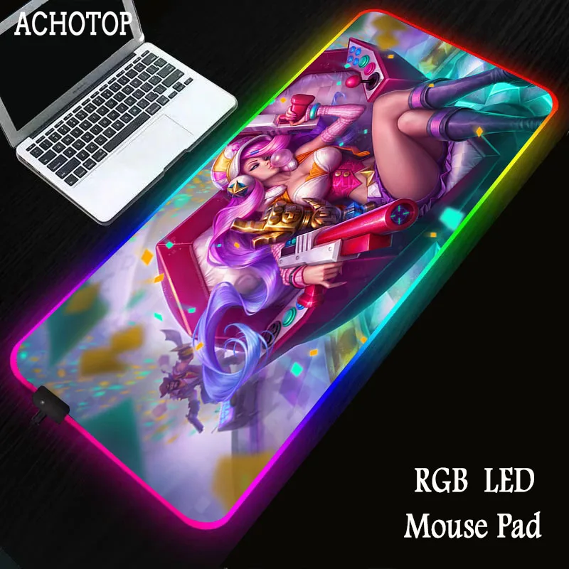 

Anime Gaming RGB Large Mouse Pad Gamer Computer Mousepad Led Backlight XXL Mause Pad Keyboard Desk Mat FOR LOG CS GO