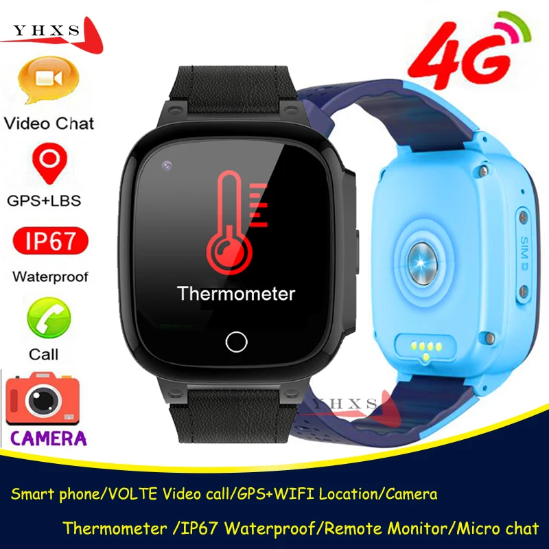 Умные часы 4G с дистанционной камерой GPS Wi Fi наручные термометр видеозвонки