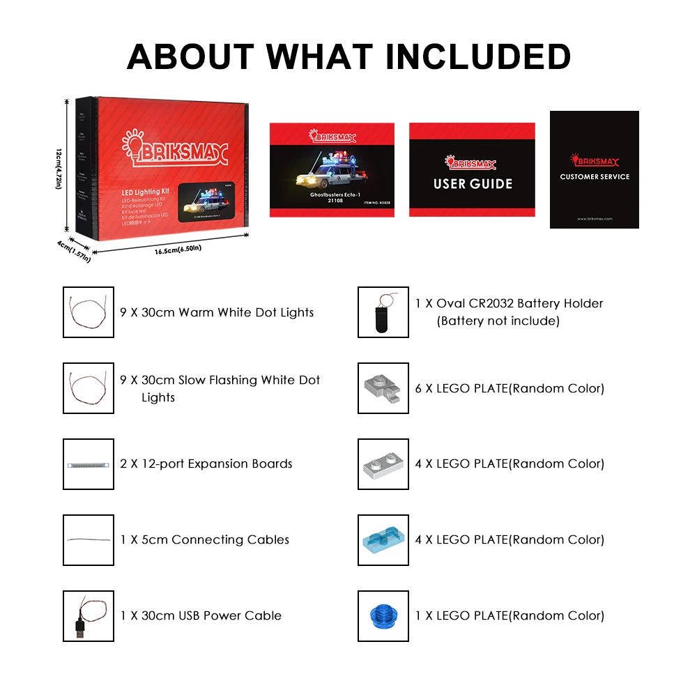 Комплект светодисветильник BriksMax для 21108 охотников за привидениями Ecto-1 (модель не