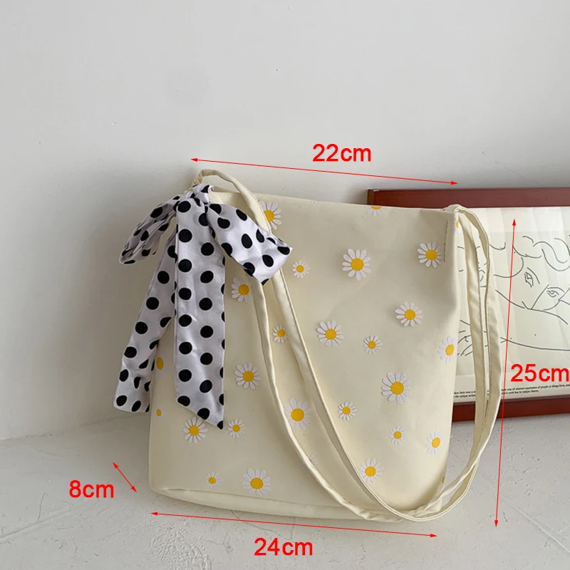 

Women Handbag Daisy Silk scarf Sling Bag Shoulder Bag Tote Korea Fashion Bag