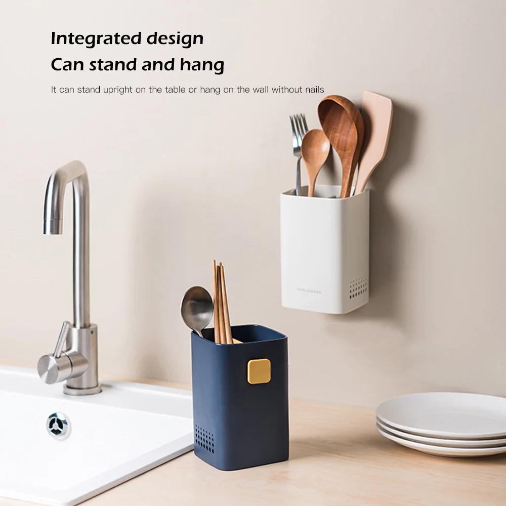 

Creative Desktop Drainable Double-layer Chopstick Cage Simple Household Kitchen Tableware Storage Chopstick Holder